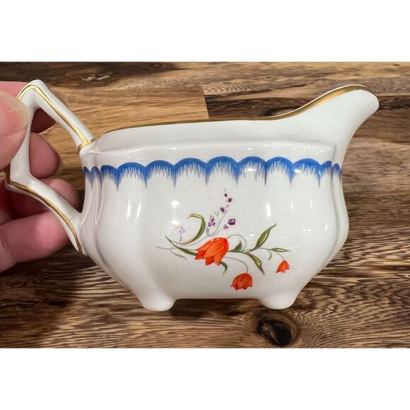 Enoch Wedgwood Tunstall Lowestoft Floral Creamer & Sugar England Vintage - Picture 2 of 9